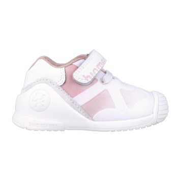 Παιδικό ανατομικό sneaker για κορίτσια Biomecanics λευκό ροζ 242150-D